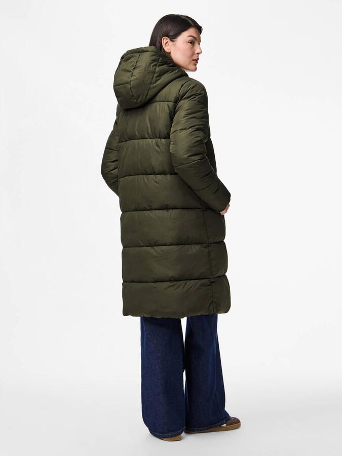 Pieces Regular fit gewatteerde lange jas met storm cuffs model 'BEE' - Foto 2