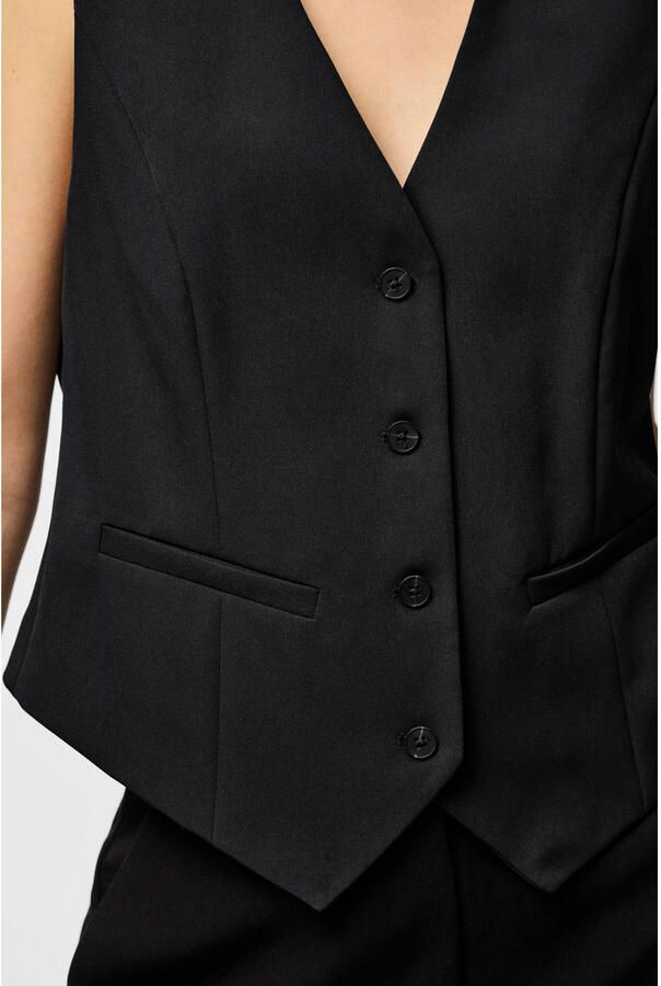 Pieces Slim fit kostuumvest met aangezette zakken model 'BOZZY VEST'