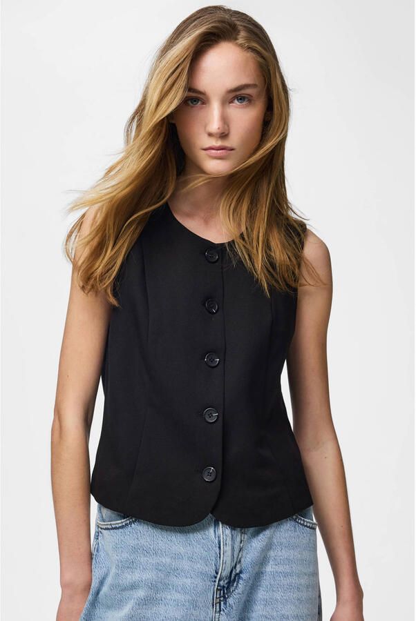 Pieces shaped fit bodywarmer met viscose model 'KAMIL'