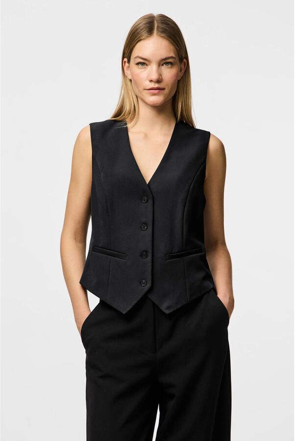 Pieces Slim fit kostuumvest met aangezette zakken model 'BOZZY VEST' - Foto 2