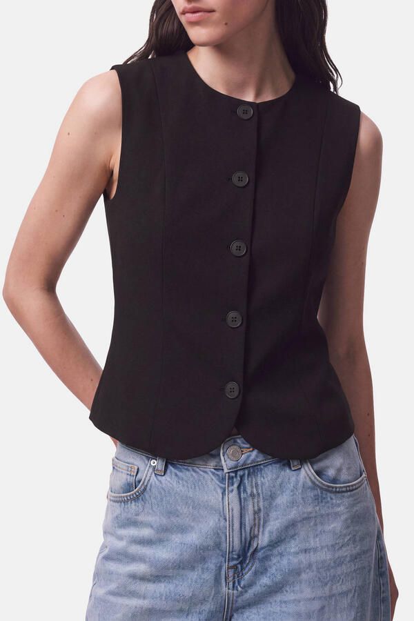 Pieces shaped fit bodywarmer met viscose model 'KAMIL' - Foto 2