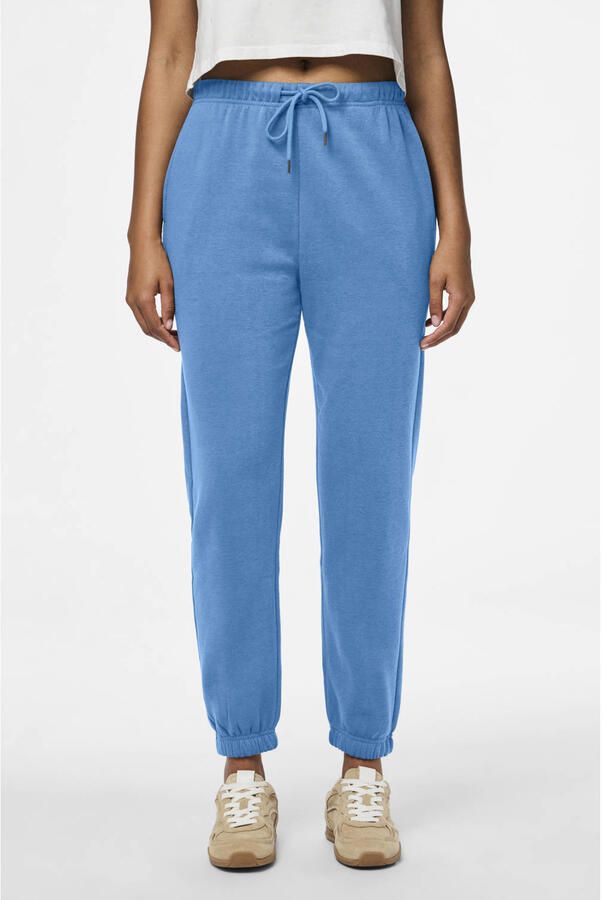PIECES high waist regular fit sweatpant PCCHILLI azuurblauw