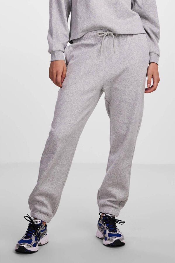 PIECES high waist regular fit sweatpants Chilli grijs melange - Foto 2