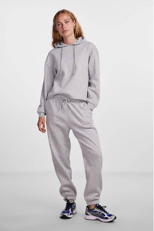 PIECES high waist regular fit sweatpants PCCHILLI grijs melange - Foto 2
