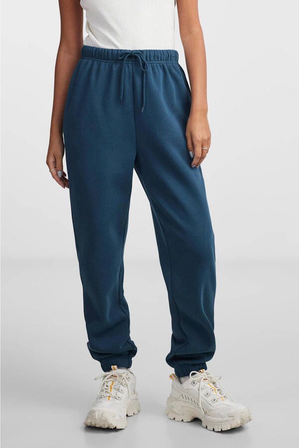 PIECES high waist regular fit sweatpants PCCHILLI jeansblauw - Foto 3