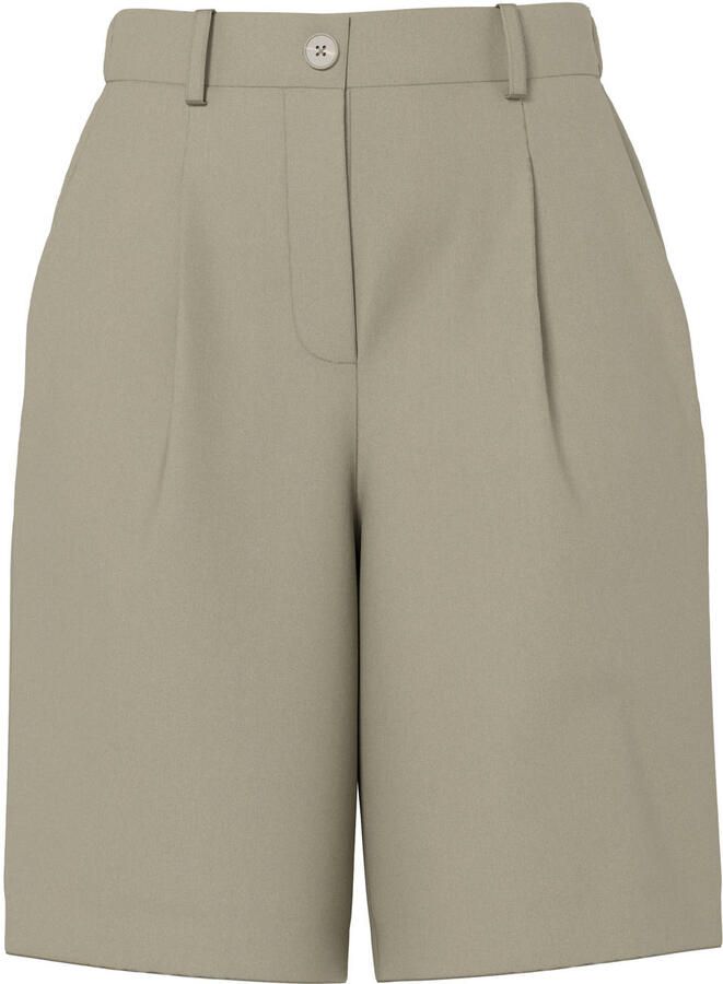 PIECES high waist bermuda short lichtkaki
