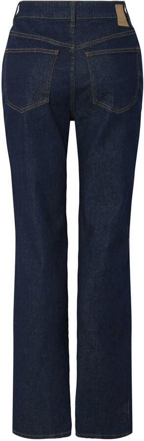 PIECES high waist straight leg jeans dark blue denim