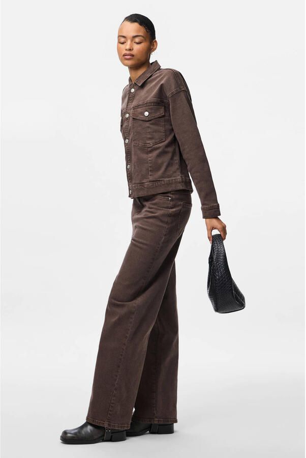 PIECES high waist wide leg jeans bruin - Foto 3