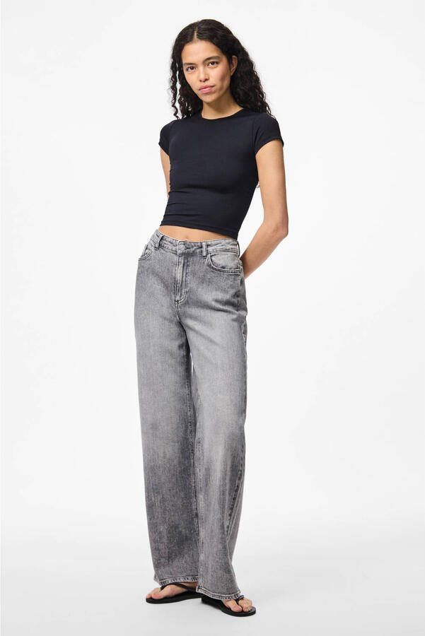 PIECES high waist wide leg jeans grijs - Foto 2