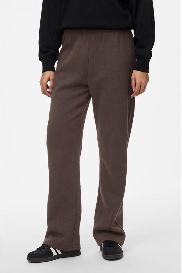 PIECES high waist wide leg sweatpants PCCHILLI bruin