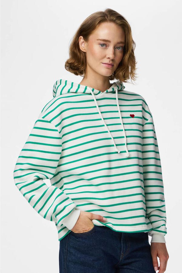Pieces Hoodie PCCHILLI LS HOODIE STRIPES EMB NOOS BC