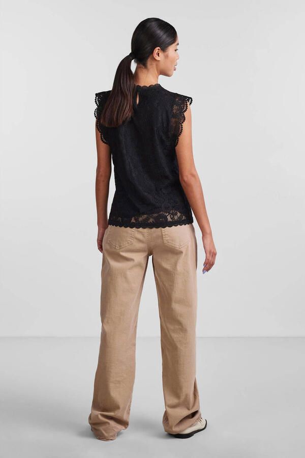 Pieces Blouseshirt met kant model 'COLLINE' - Foto 3