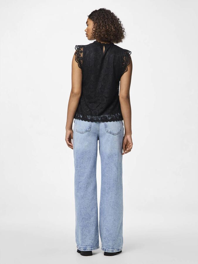 Pieces Shaped fit blousetop met kant model 'OLLINE' - Foto 2