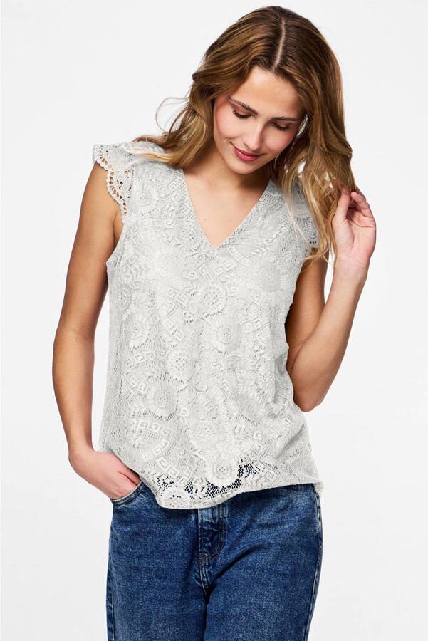 Pieces Kanten top PCOLLINE SL LACE V-NECK TOP WVN NOOS - Foto 2