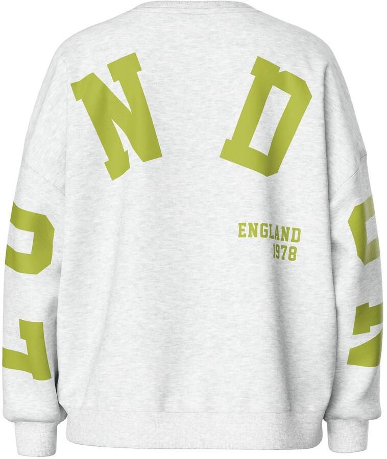 PIECES katoenen oversized sweater met tekst grijs - Foto 2