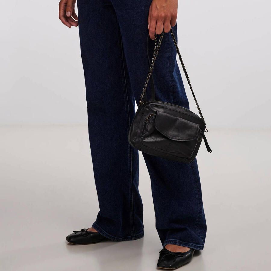Pieces Zwarte schoudertas vrouwen Pcnaina Black Dames