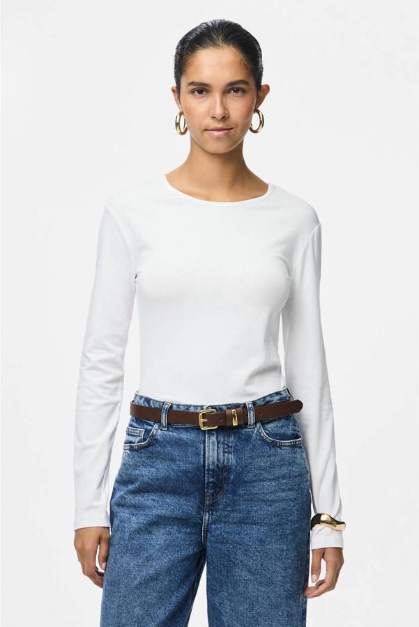 PIECES longsleeve wit zwart (set van 2)