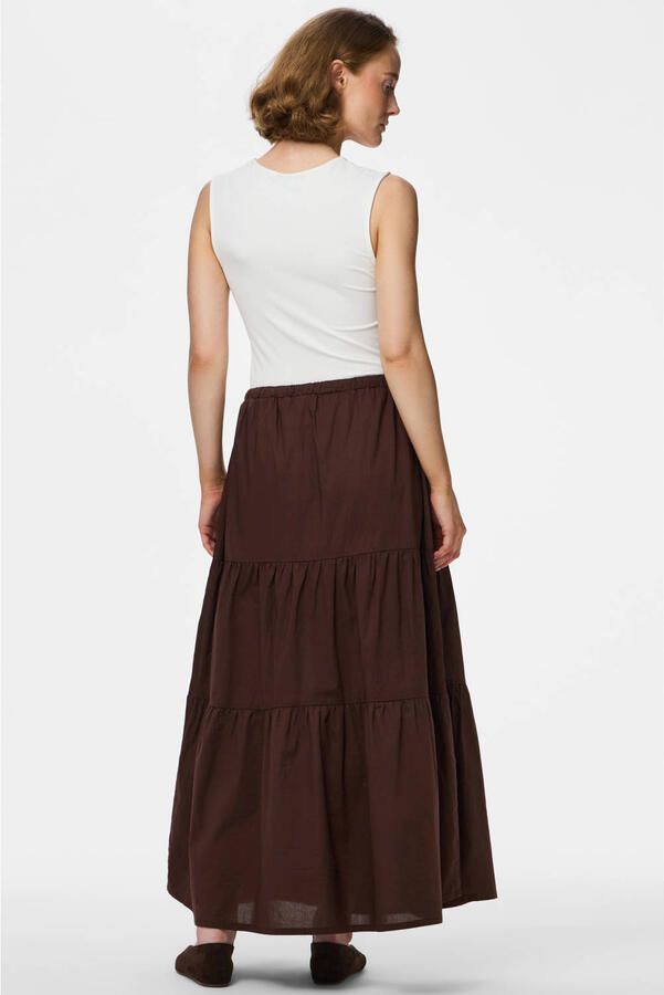 PIECES maxi rok bruin - Foto 2