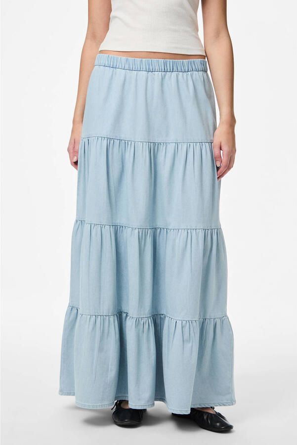 Pieces Maxi-jeansrok van katoenmix model 'TULA' - Foto 2