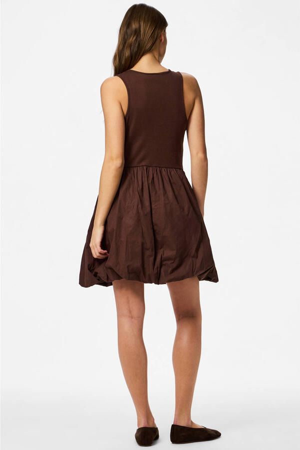 PIECES mini jurk bruin - Foto 3