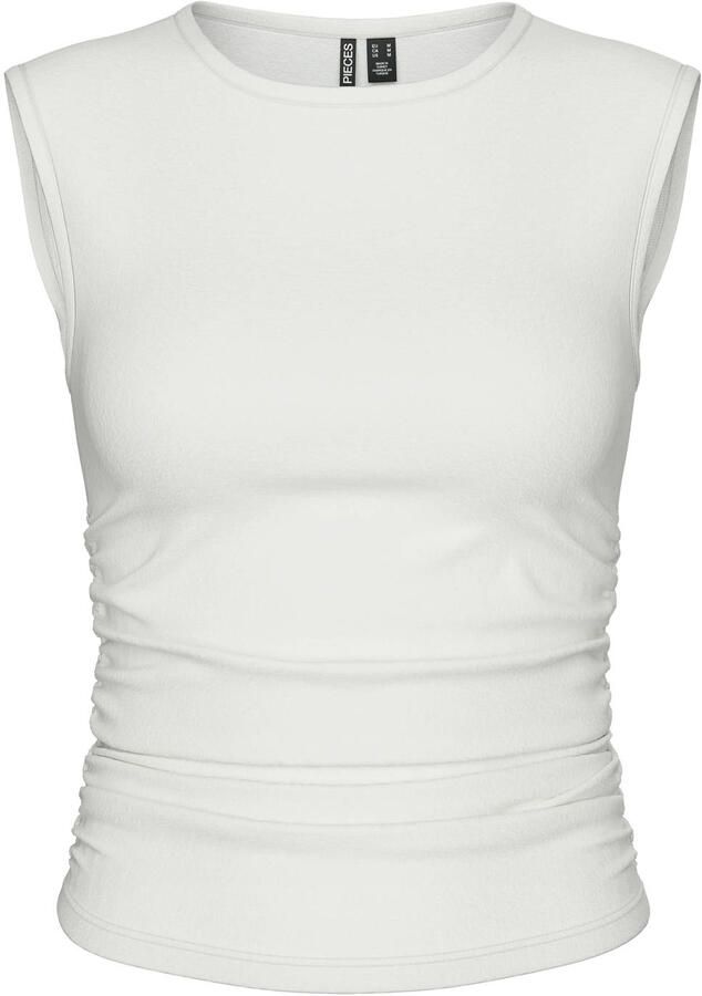 Pieces Slim fit top met plooien opzij model 'MADISON' - Foto 3