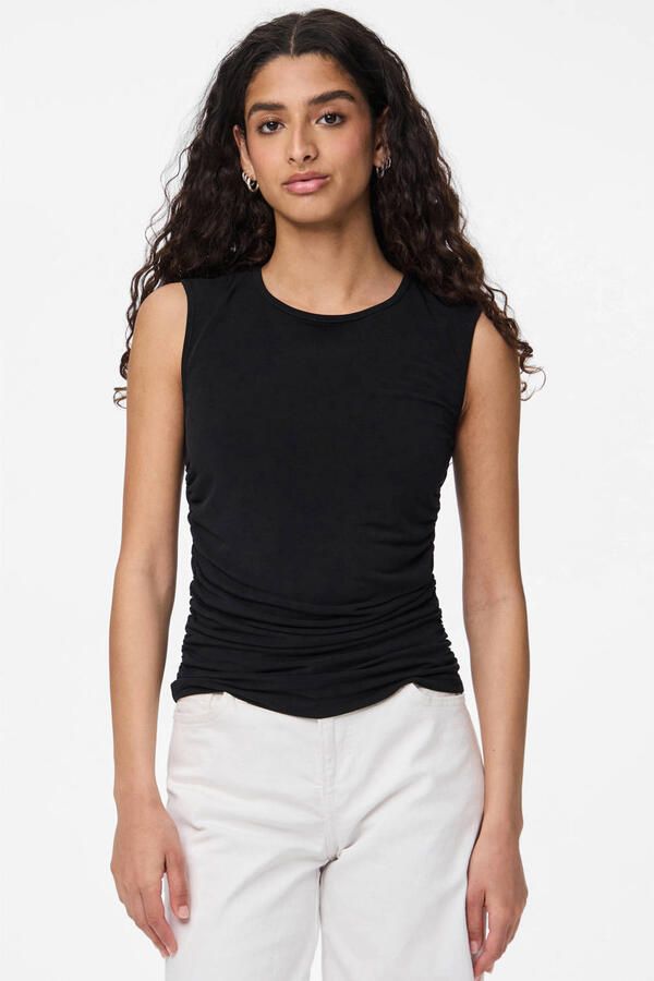 Pieces Slim fit top met plooien opzij model 'MADISON' - Foto 2