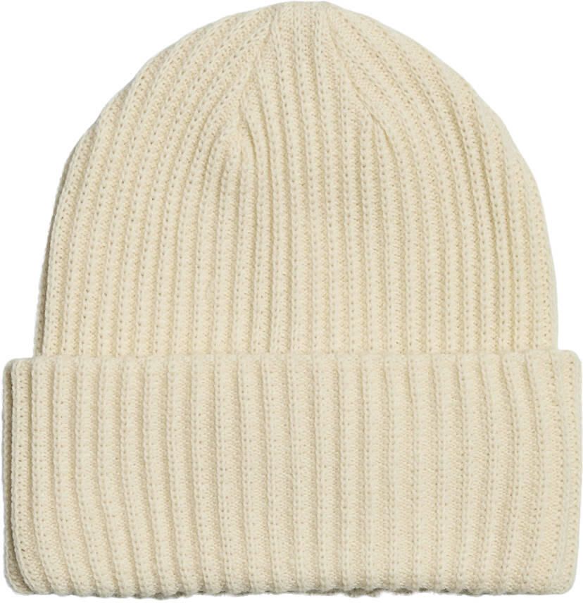 Pieces Beanie van ribtricot met omslag model 'HEXO' - Foto 3