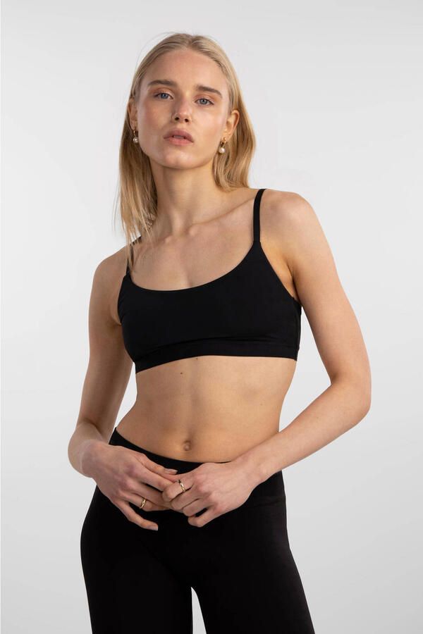 PIECES niet-voorgevormde bh top PCNAMEE zwart
