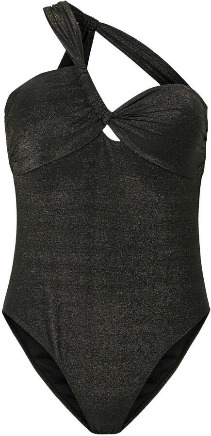 PIECES one shoulder badpak PCLAOMI met lurex zwart