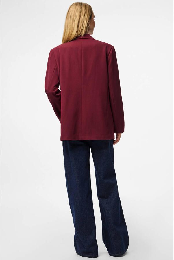 PIECES oversized blazer donkerrood - Foto 2
