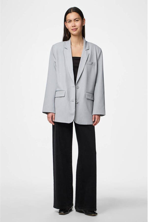 PIECES oversized blazer grijs