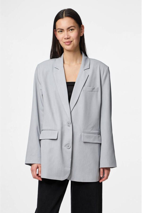 PIECES oversized blazer grijs