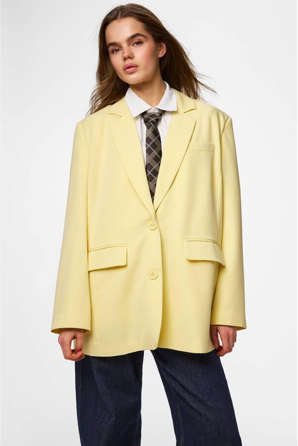 PIECES oversized blazer lichtgeel