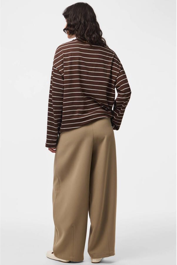 PIECES oversized gestreepte longsleeve donkerbruin - Foto 2