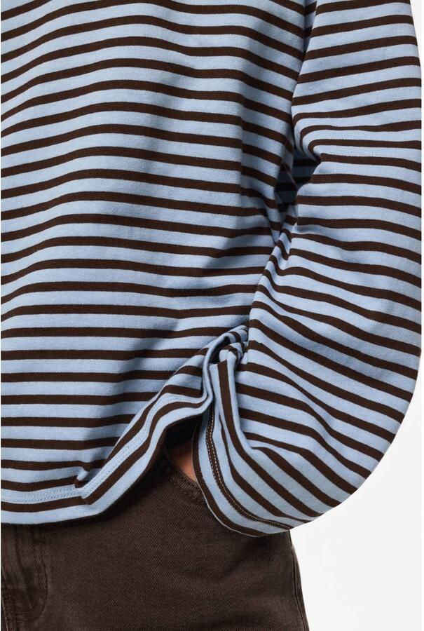 PIECES oversized gestreepte longsleeve lichtblauw - Foto 2