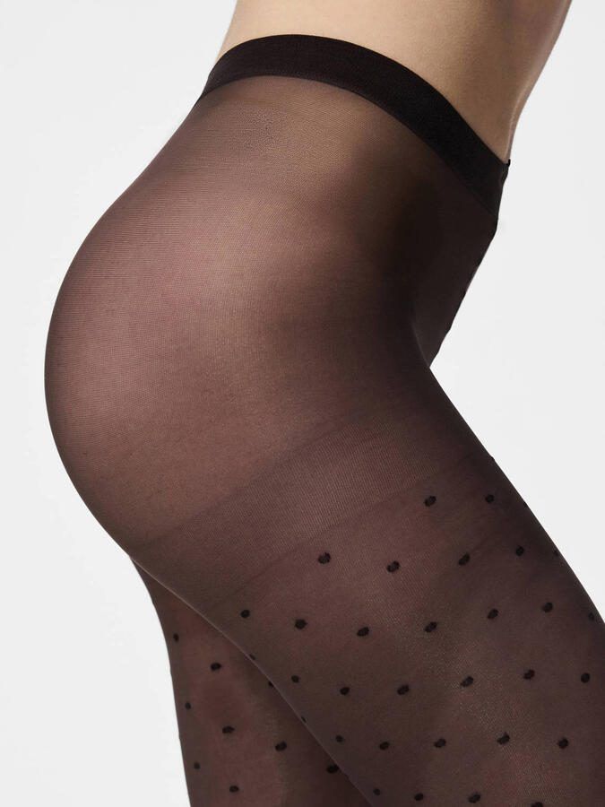 PIECES panty PCNEW NIKOLINE met stippen 20 denier zwart - Foto 2
