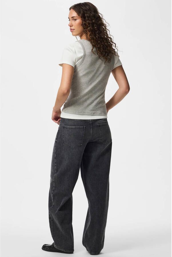 PIECES PCGRACE MW BARREL ANK JEAN barrel jeans grijs - Foto 2
