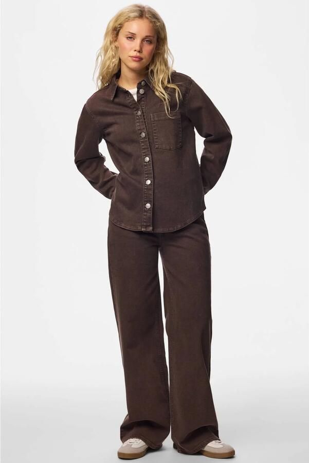 Pieces Wide & loose fit jeans van katoenmix model 'SILKE' - Foto 5