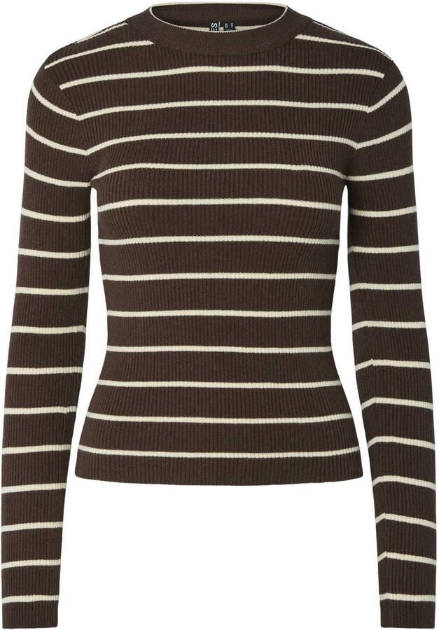 PIECES pullover trui bruin