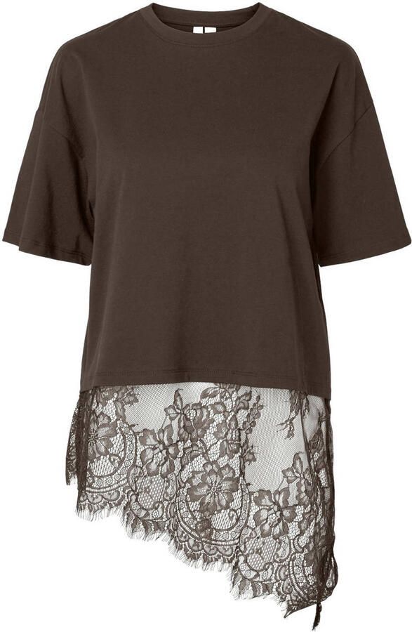 PIECES rechtvallend T-shirt donkerbruin - Foto 2