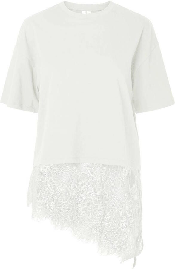 PIECES rechtvallend T-shirt ecru