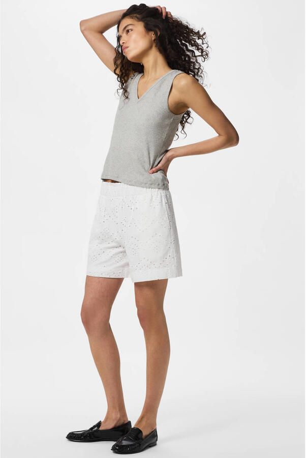 Pieces Regular fit korte broek van puur katoen model 'VILDE