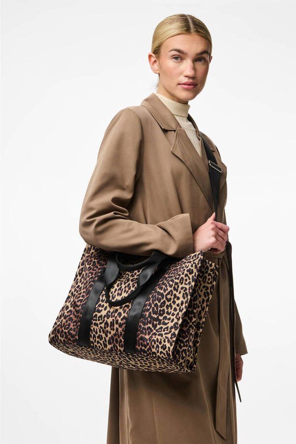 PIECES shopper PCSARAH met panterprint bruin zwart - Foto 3