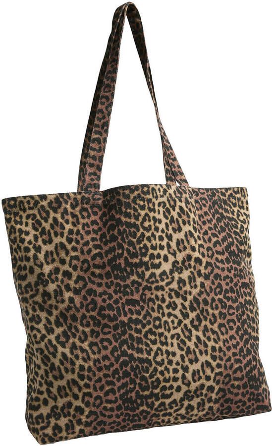 PIECES shopper PCSUITY met panterprint bruin