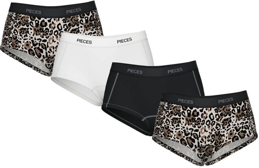 Pieces Hipster PCLOGO LADY 4 PACK AOP SOLID NOOS BC (set 4 stuks)