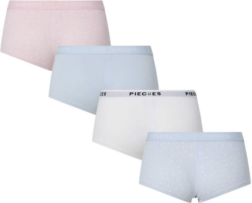 Pieces Hipster PCLOGO LADY 4 PACK AOP SOLID NOOS BC (set 4 stuks)