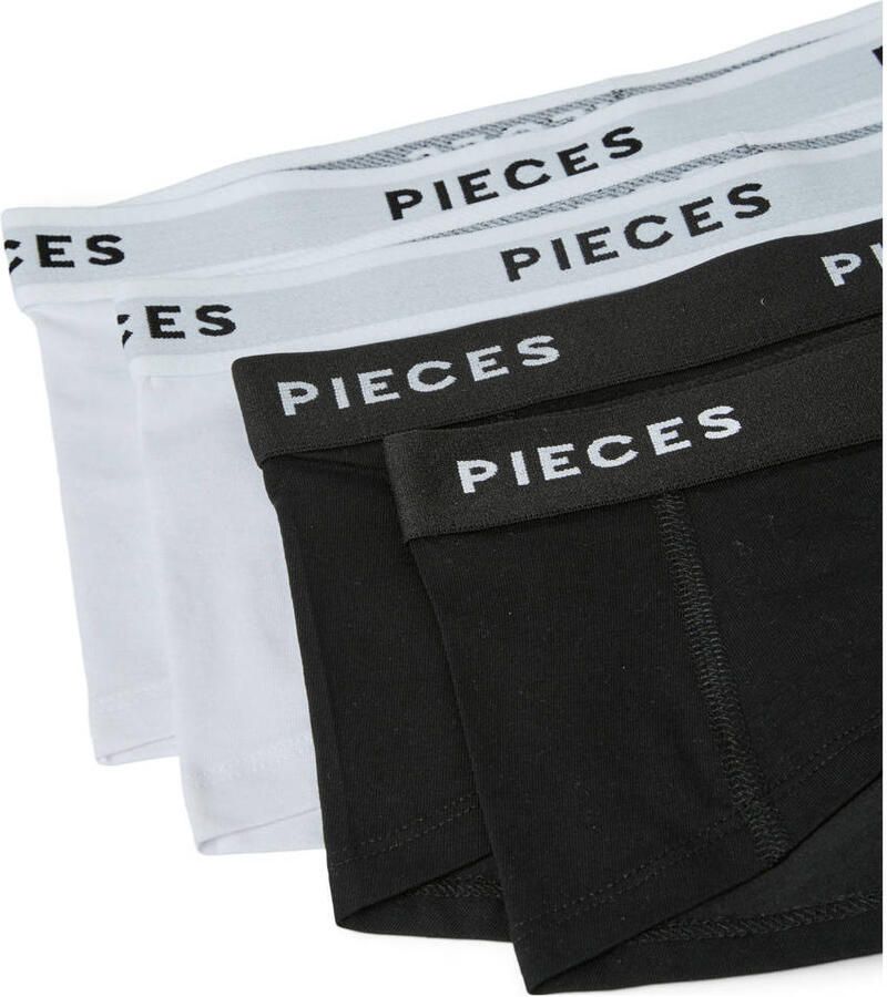 PIECES short PCLOGO (set van 4) zwart wit - Foto 2