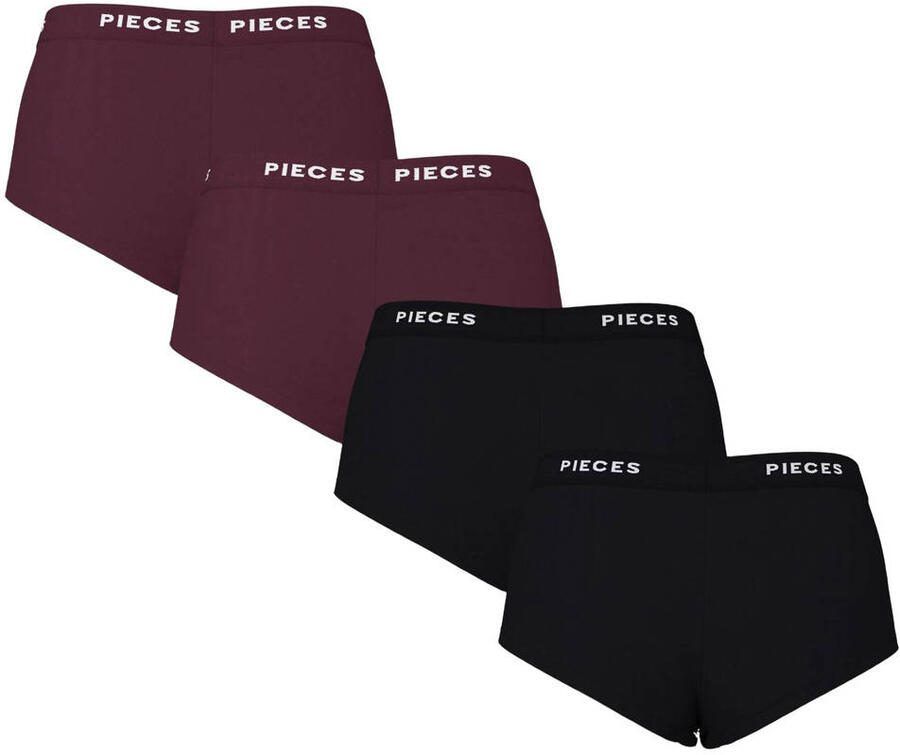 Pieces Hipster PCLOGO LADY 4 PACK SOLID NOOS BC (4 stuks Set van 4)