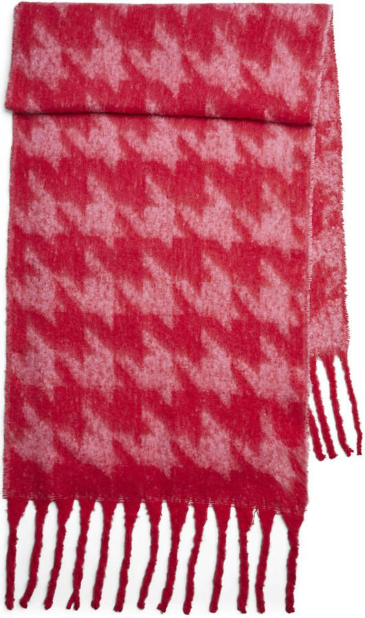 PIECES sjaal met franjes PCRONI rood