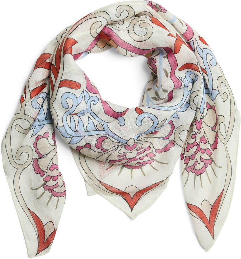 PIECES sjaal PCMIRANDI met bloemenprint ecru roze